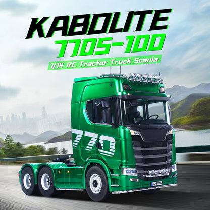 TOUCAN RC HOBBY KABOLITE Metal 1/14 770S 100 RC Tractor Truck 6x6 Remote Control Lorry RTR Car Model 2Speed Gearbox Differential Lock Battery Radio System Light Sound