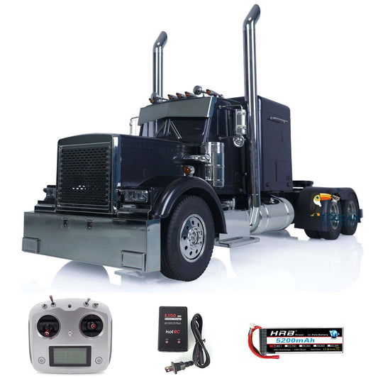Kabolite RC tractor truck RTR black assembled model with motor esc servo light sound kit remote battery charger
