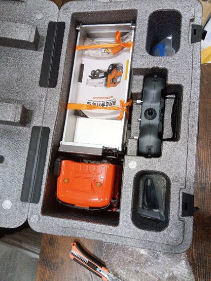 Fast Free Shipping Second Hand US Stock 2.4G 1/14 HUINA 1598 RC Dumper 6*6 Engineering Transport Vehicle Lifting Rod Tipper Car Light Sound Battery Toys