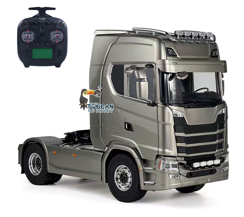 MODO 770S 1/14 Metal 4x4 RC Tractor Truck PNP/RTR 2 Speed Gearbox Differential Lock Axles Hobbywing 60A ESC Light Sound System for Lprry Vehicle Model Collectors