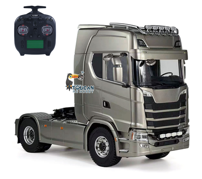 MODO 770S 1/14 Metal 4x4 RC Tractor Truck PNP/RTR 2 Speed Gearbox Differential Lock Axles Hobbywing 60A ESC Light Sound System for Lprry Vehicle Model Collectors