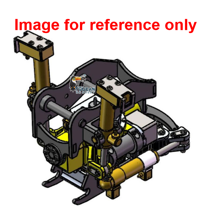 Super Frog 3CH Valve Hydraulic Wrist Metal Ripper Metal Narrow Bucket for 1/14 Metal RC Excavator E400 Pro Remote Control Digger Model Construction Machine