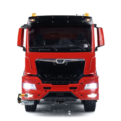 LESU 8x8 rc hydraulic tipping vehicle metal red cab silver factory bed included driver light sound I6s remote
