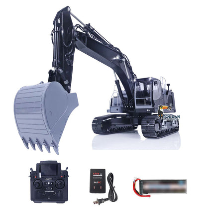 LESU AOUE LR945 1/14 Metal Hydraulic RC Excavator B0016 RTR Tracked Digger 7CH Reversing Valve Light FlySky PL18EV Lite Radio Controller