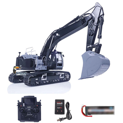 LESU AOUE LR945 1/14 Metal Hydraulic RC Excavator B0016 RTR Tracked Digger 7CH Reversing Valve Light FlySky PL18EV Lite Radio Controller