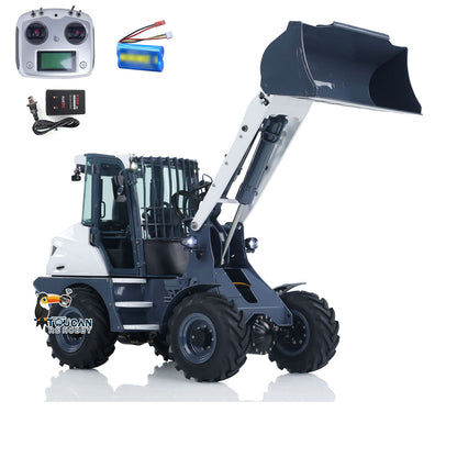 LESU AOUE MCL8 1/14 4X4 Metal Hydraulic RC Wheel Loader A0015 RTR Towing Hook I6S Radio Controller 4 Ways Valve Rear Axle Differential Lock Sound Light System