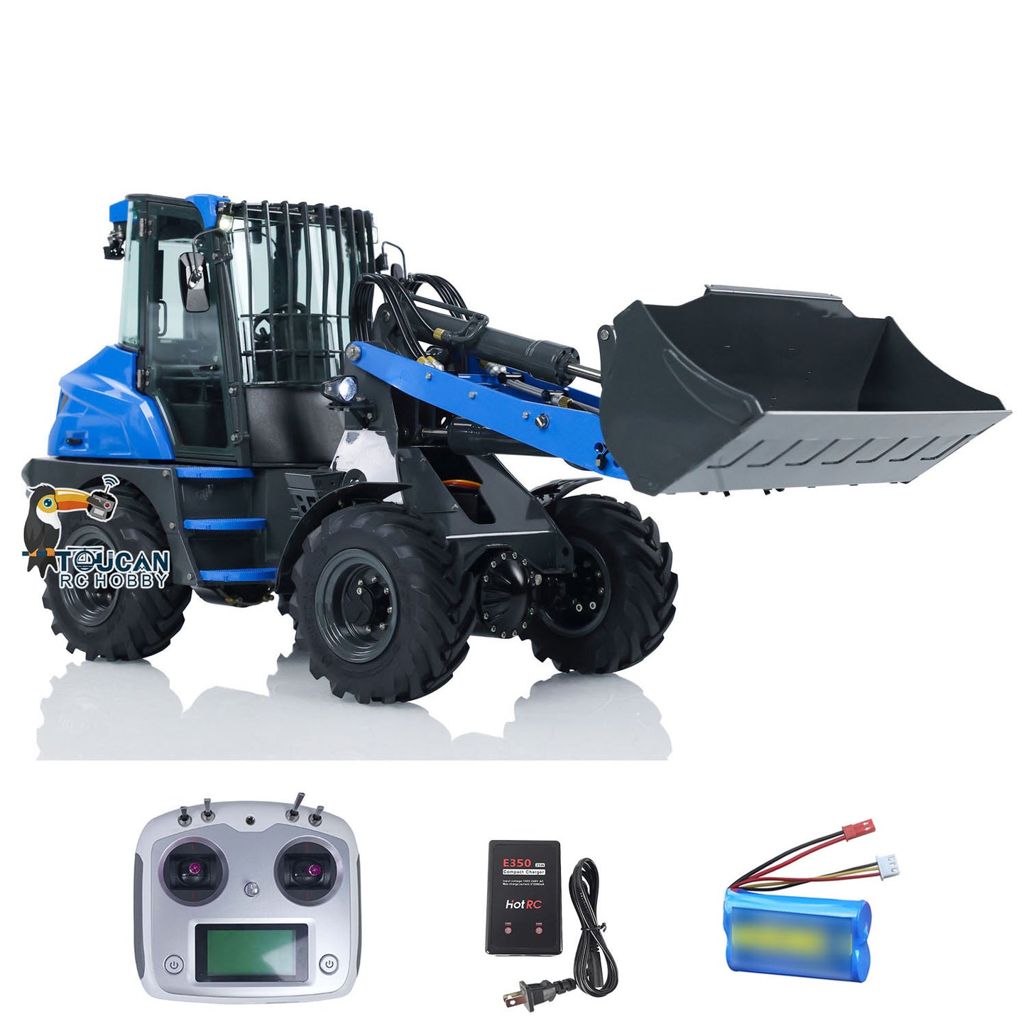 LESU AOUE MCL8 1/14 4X4 Metal Hydraulic RC Wheel Loader A0015 RTR Towing Hook I6S Radio Controller 4 Ways Valve Rear Axle Differential Lock Sound Light System