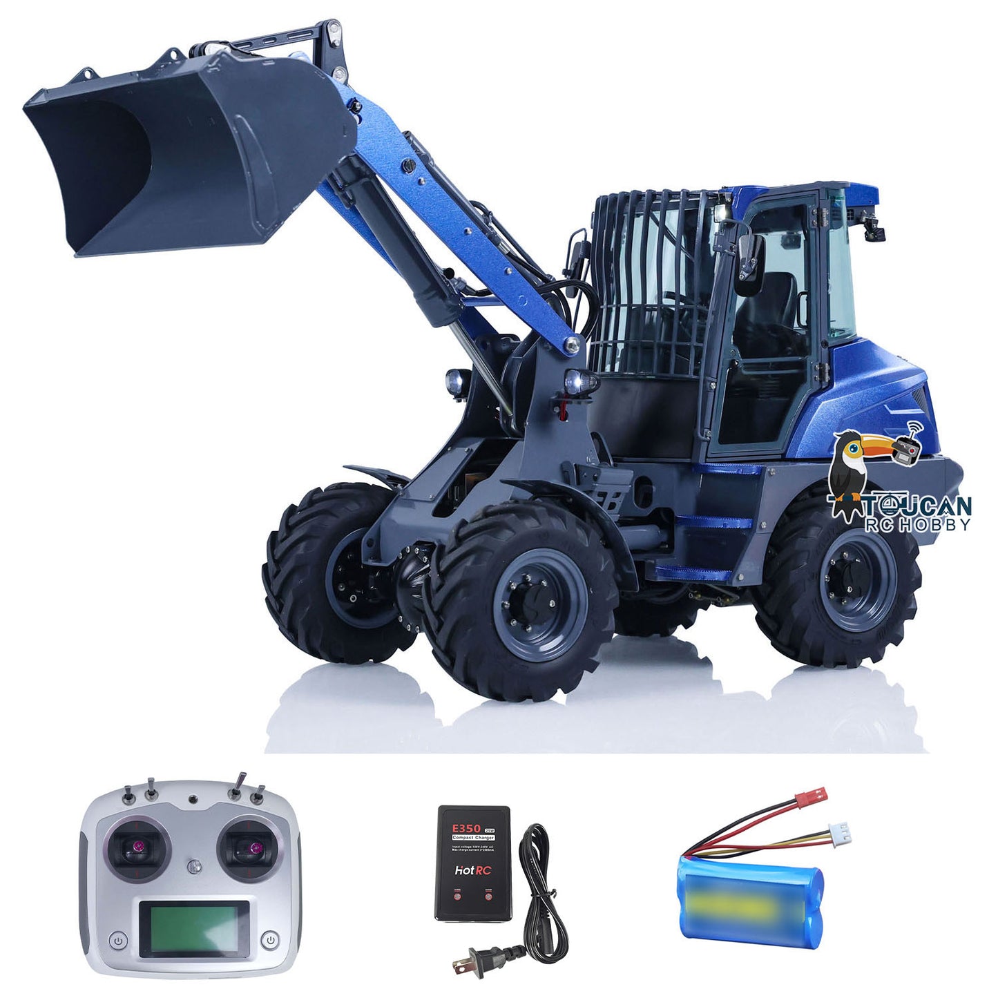 LESU AOUE MCL8 1/14 4X4 Metal Hydraulic RC Wheel Loader A0015 RTR Towing Hook I6S Radio Controller 4 Ways Valve Rear Axle Differential Lock Sound Light System