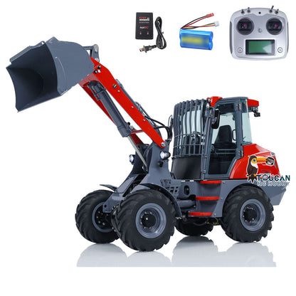 LESU AOUE MCL8 1/14 4X4 Metal Hydraulic RC Wheel Loader A0015 RTR Towing Hook I6S Radio Controller 4 Ways Valve Rear Axle Differential Lock Sound Light System