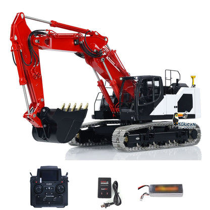 LESU Aoue LR945 1/14 Metal RC Excavator B0017 RTR 7CH Hydraulic Valve 3-Arm Digger PL18EV Lite Remote Controller LED Lights for Hobby Collectors