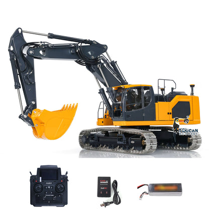 LESU Aoue LR945 1/14 Metal RC Excavator B0017 RTR 7CH Hydraulic Valve 3-Arm Digger PL18EV Lite Remote Controller LED Lights for Hobby Collectors
