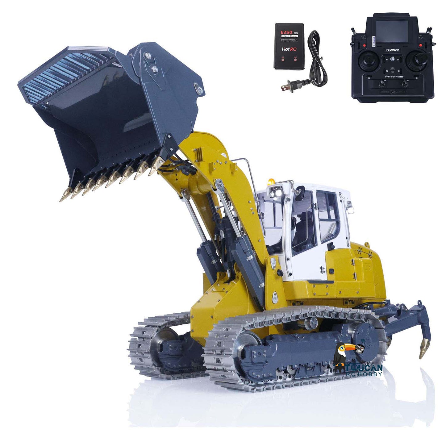 LESU LR636 1/14 Metal RC Hydraulic Loader B0014 RTR Brushless Drive Motor Tail Hook Rear Plow PL18EV Lite Remote Controller 4 Ways Directional Valve Sound Light System