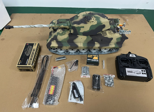 Free Shipping CN Stock Second-hand Henglong 1/16 7.0 Customized King Tiger RC Tank FPV Barrel Recoil 3888A Metal