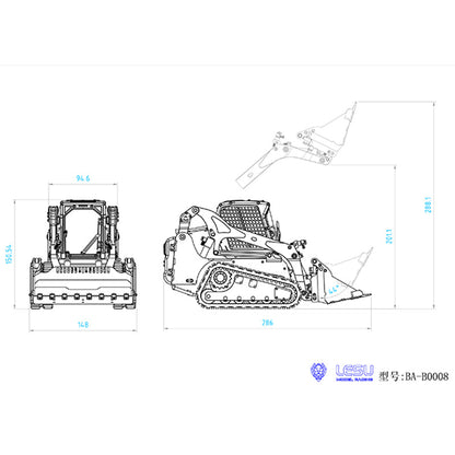 TOUCAN RC HOBBY LESU AOUE LT5 1/14 Metal RC Skid-Steer Loader B0008 with FlySky I6S Radio Controller Sound Light for Hydraulic Construction Vehicle Model Enthusiast