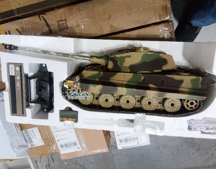 Free Shipping Second Hand US Stock 2.4G Henglong 1/16 Scale 7.0 Plastic German King Tiger RTR RC Tank Model 3888A