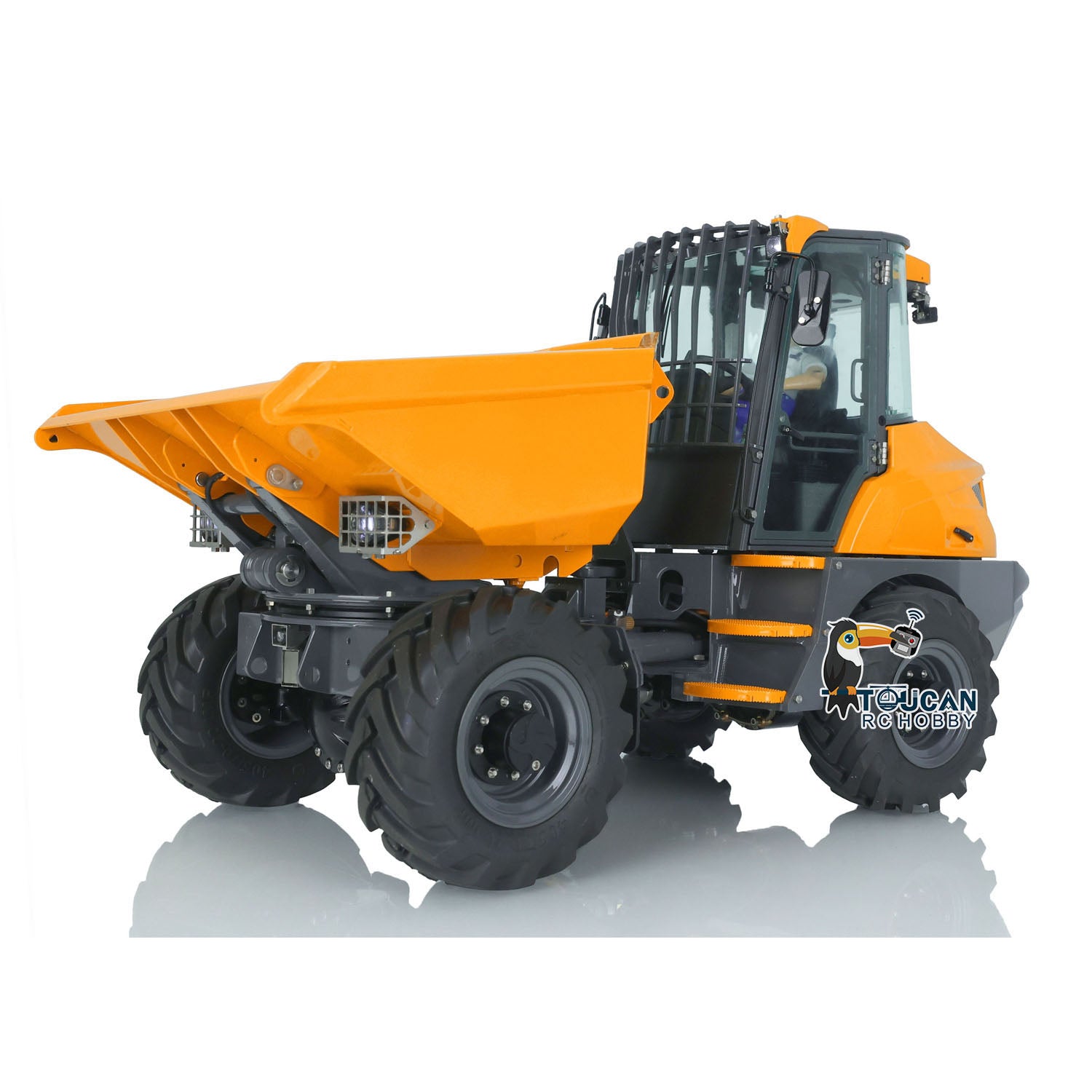 AOUE 6MDX rc articulated tipper metal structure built with simulation lamp sound hydraulic tipping system
