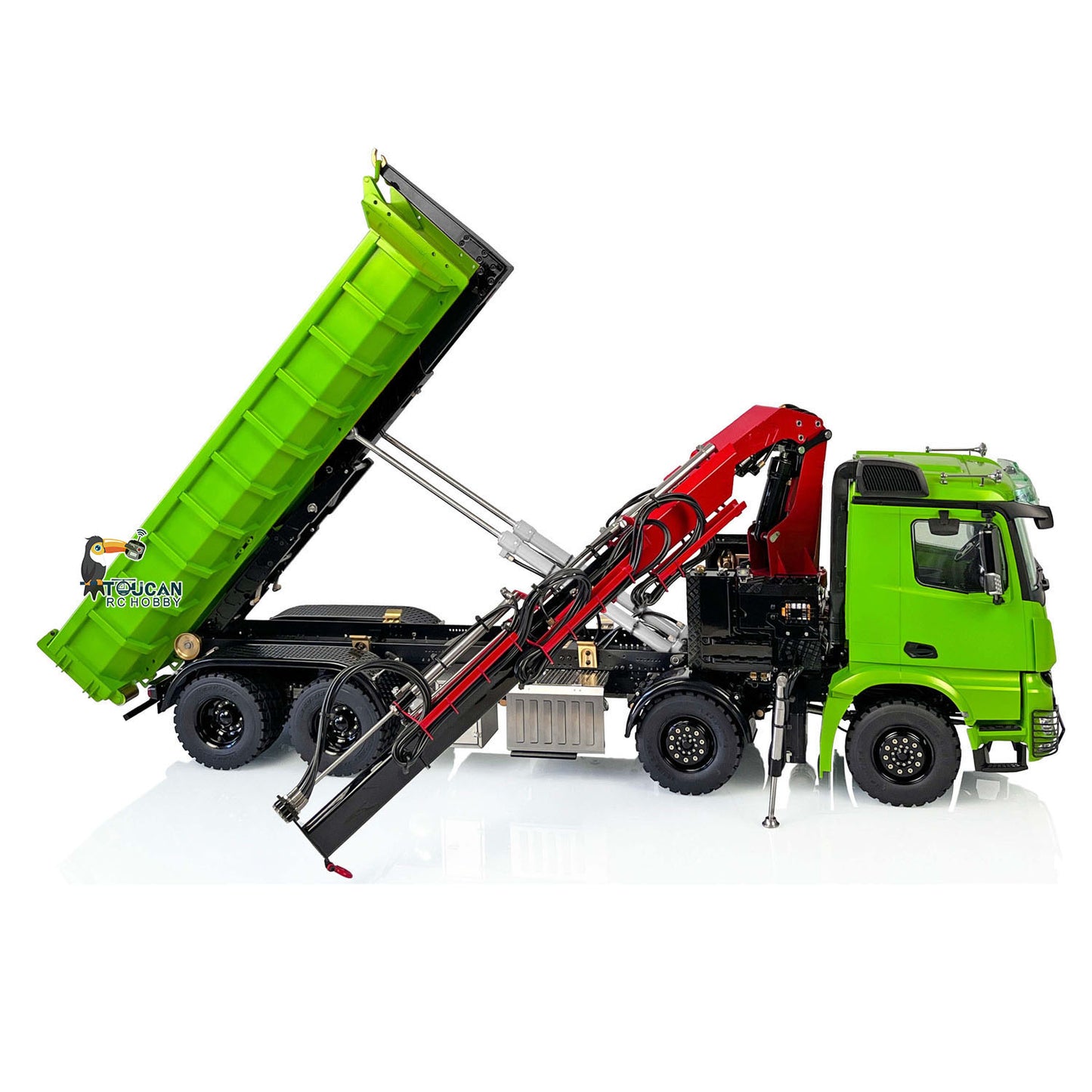 Lesu metal hydraulic roll off vehicle with integrated lifting crane
