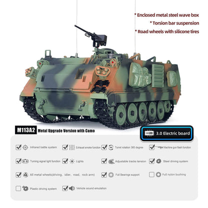 Infrared System Tongde RC Tank 1/16 M113A2 Rotating Turret Headlight Sounds Plastic Hull Metal Transmission Battery Ready to Run