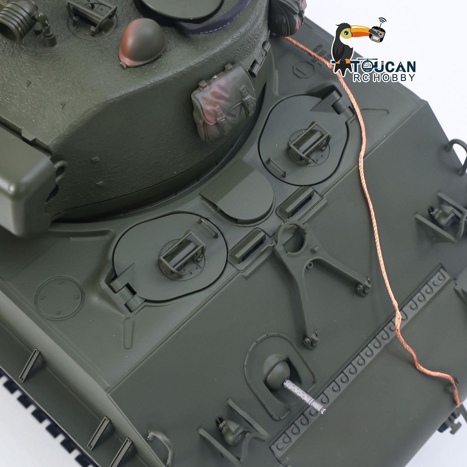 Military green M4A3 semi metal tank spring suspension 360 degree turret rotation
