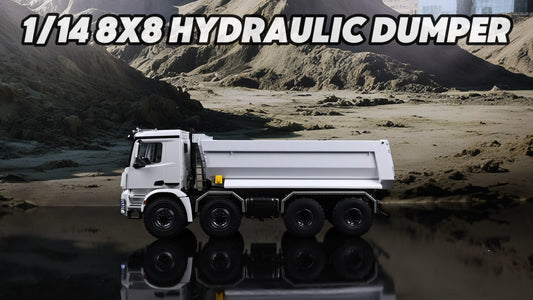 TOUCAN RC HOBBY MODO 3348 1/14 8*8 Metal RC Hydraulic Dump Truck 2Speed Remote Control Tipper Differential Locks Brushless Motor Radio Light Sound