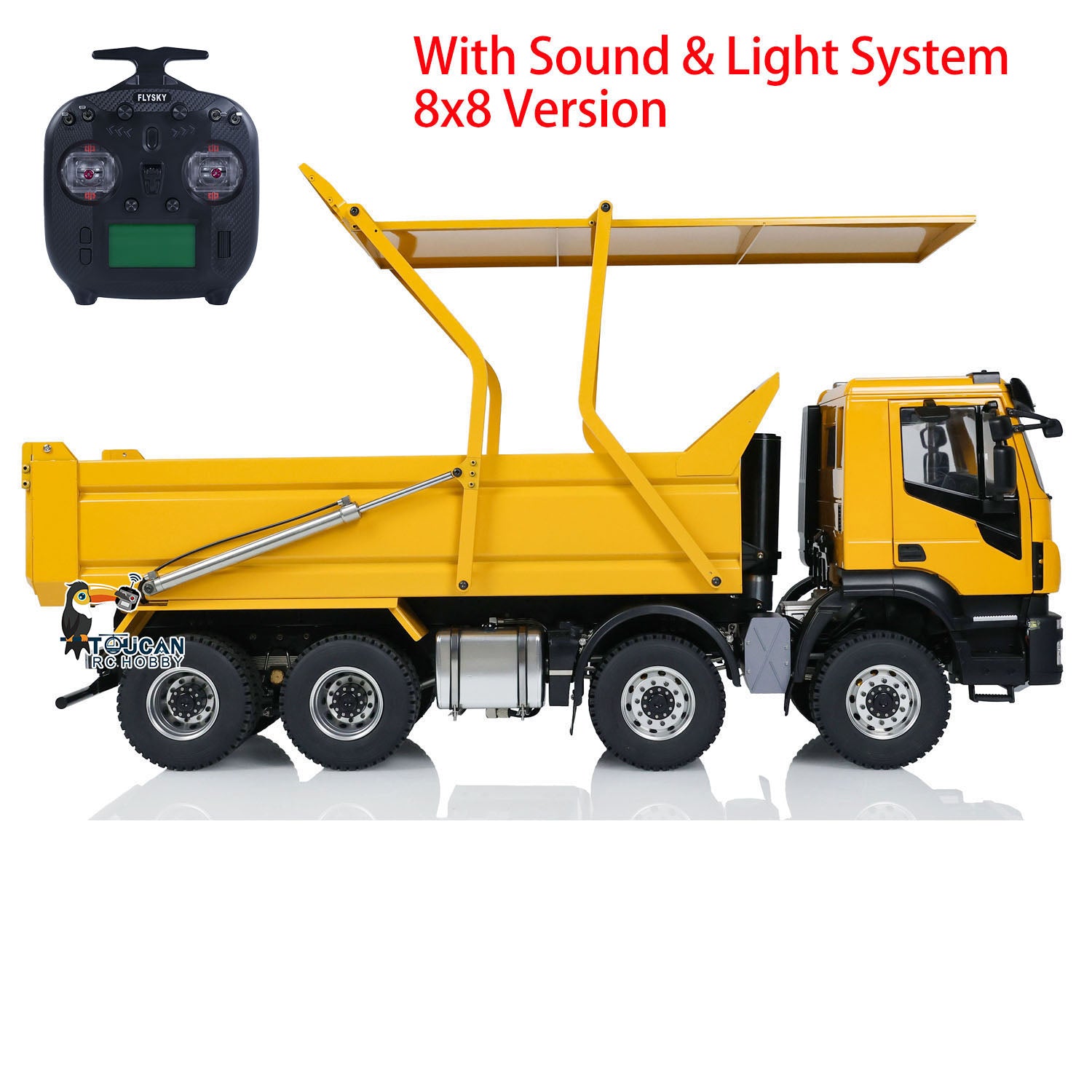 MD tipper truck equipped with motor ESC and servo assembly
