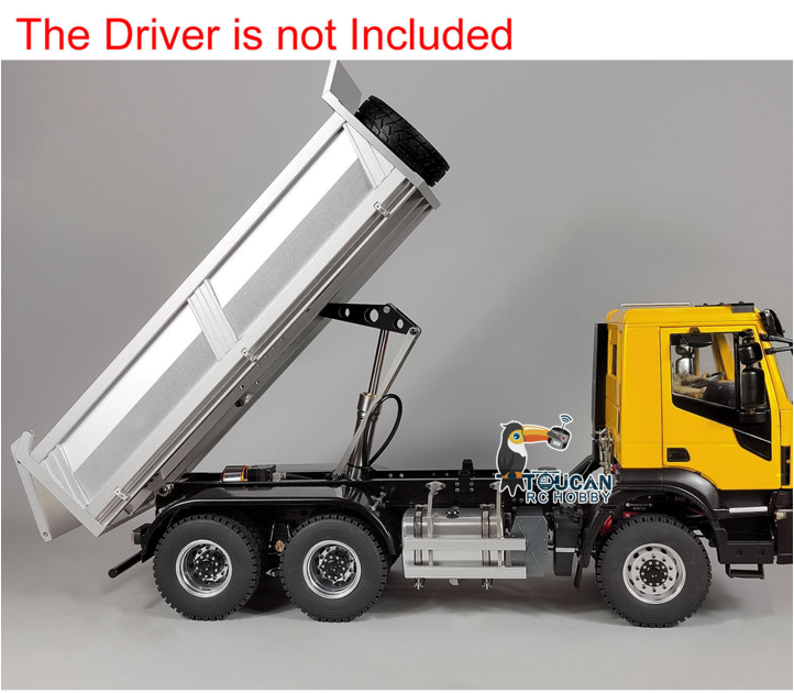MODO 1/14 6x6 Metal Hydraulic RC Dumper Truck Remote Controlled Simulation Car Hobby Models 2-speed Gearbox ESC Servo