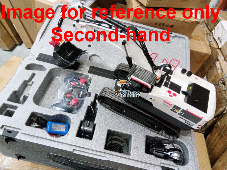 Fast Free Shipping Second Hand US Stock 1/14 HUINA RC Metal Excavator Model Toys 1594 Radio Control Digger Light Sound Battery