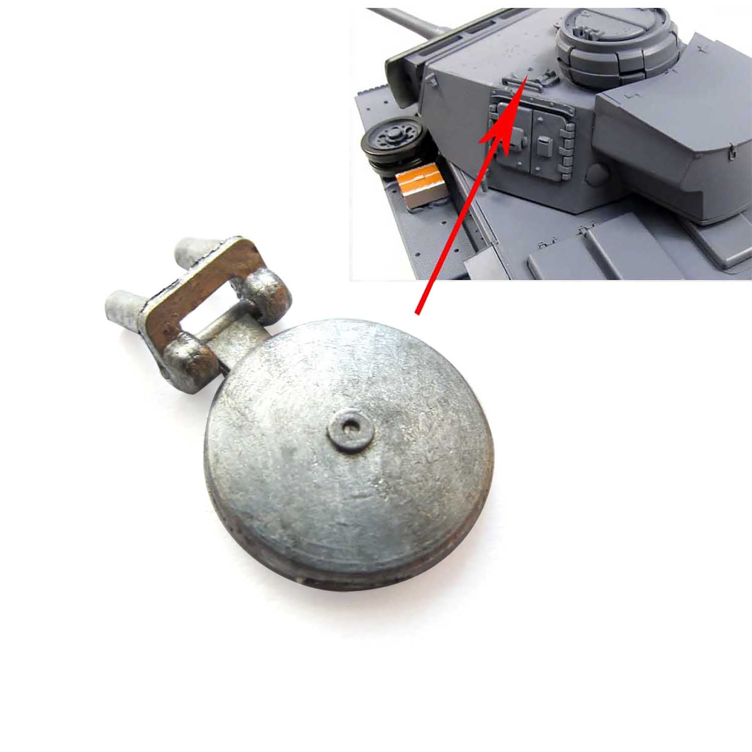 Mato Canna Di Ricambio In Metallo Con Rinculo Per Carro Armato RC Panzer III In Scala 1/16 - Parte MT130