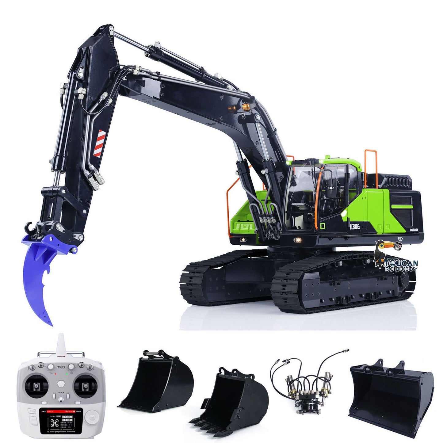 MT Model EC380 1/14 Metal RC Hydraulic Excavator PNP 5CH Valve Tiltable Bucket Ripper