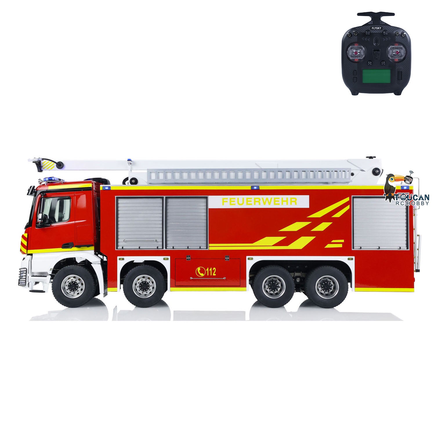 Realistic high water jet fire RC truck model with full functional remote control accessories
