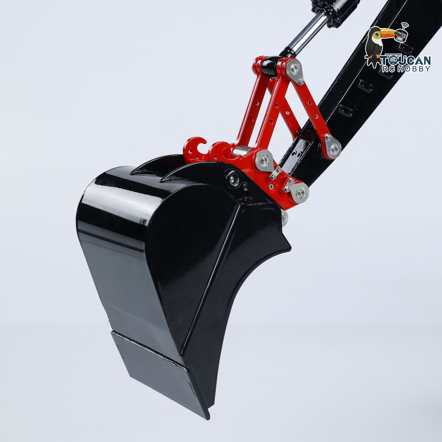 Working hydraulic RC excavator equipped metal guard net dual tone warning lamp rear spotlight full electronic accessories
