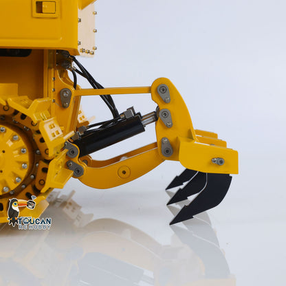 Hydraulic metal dozer model with yellow and black appearance
