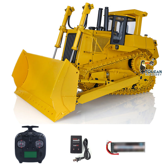 Yellow metal rc hydraulic bulldozer fully painted assembled with ST8 remote 3T sound kit
