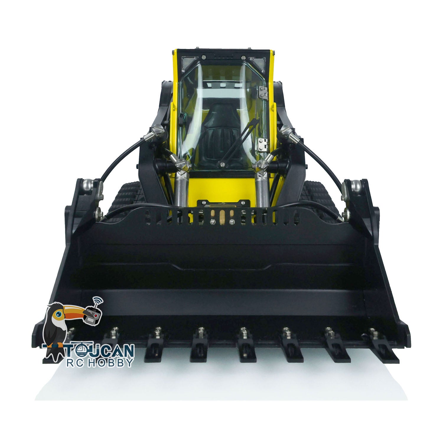 metal RC skid steer loader with I6S remote transmitter
