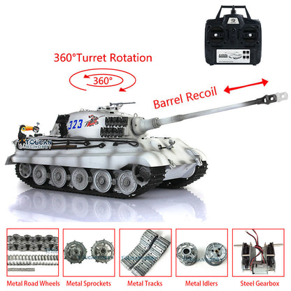 Fully metal upgraded King Tiger simulation RC tank finished model
