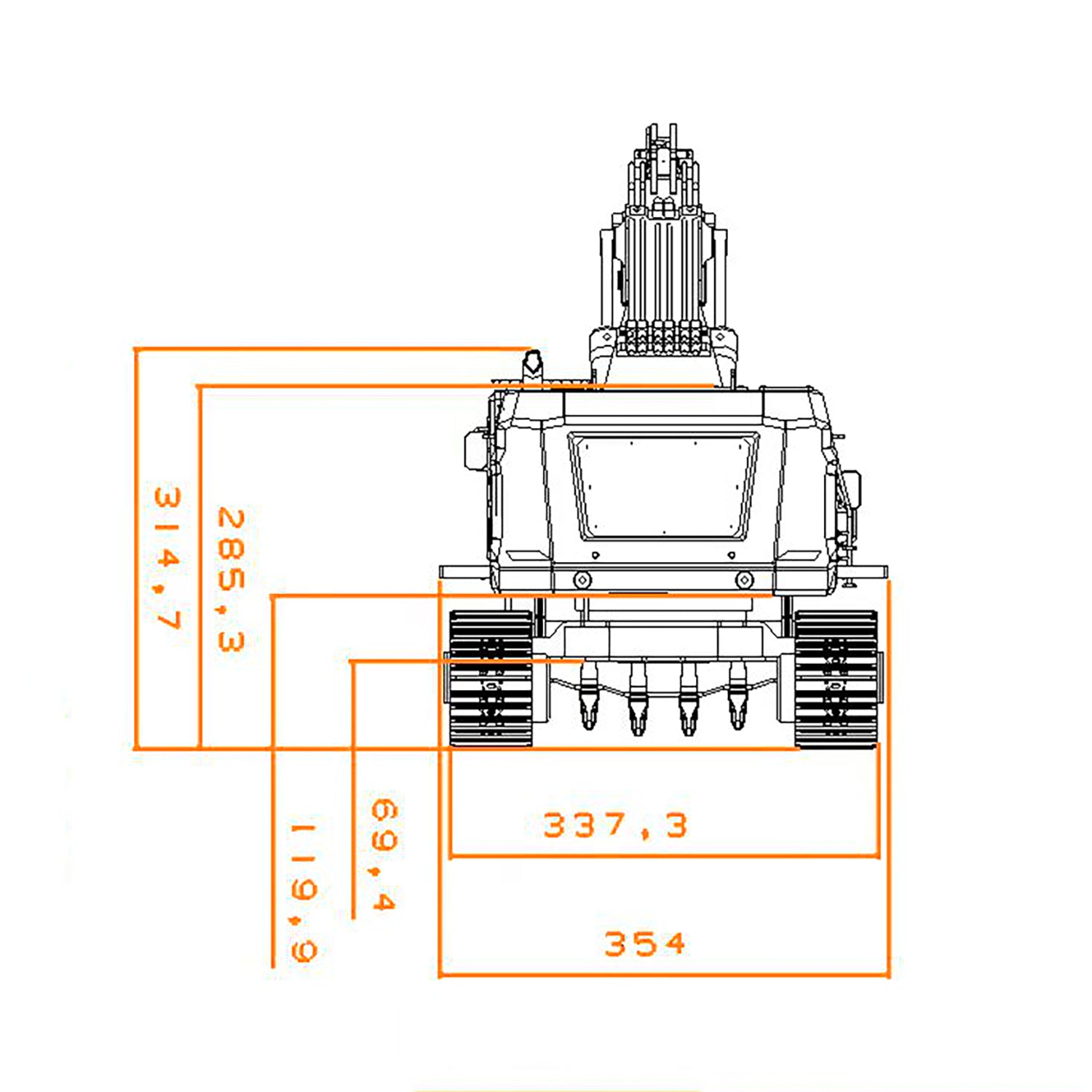 GZJCModel 395F 1/12 Metal RC Excavator RTR Dual Pump Hydraulic
