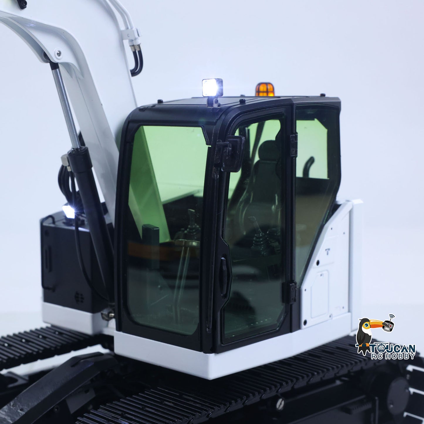 Metal 1/14 C308 Radio Control Hydraulic Excavator 4-way Valve RC Digger Engineering Vehicle Flysky ST8 Radio Lights Battery Assembled