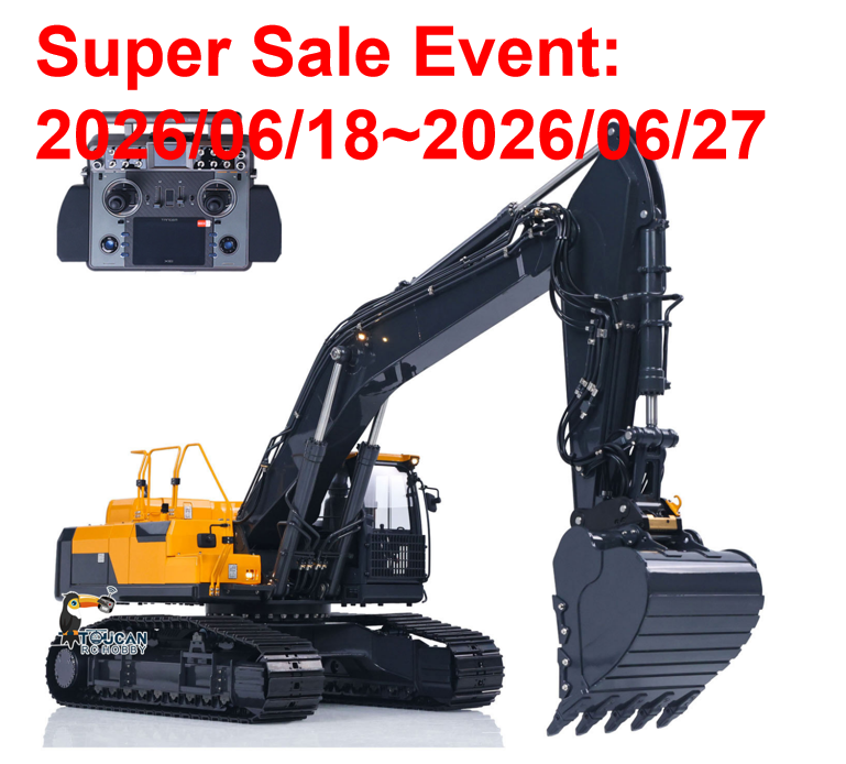 Flash Sale Metal 1/14 Super Frog Remote Control Hydraulic Excavator E400 Pro 9CH Valves RC Digger 35KG Servo 3 Pump Light Sound System