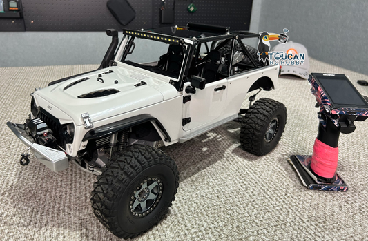Free Shipping CN Stock Second-hand Capo 1/8 RC Racing JKMAX White Metal Rock Crawler Car Remote Control FS-NB4 Light System Winch