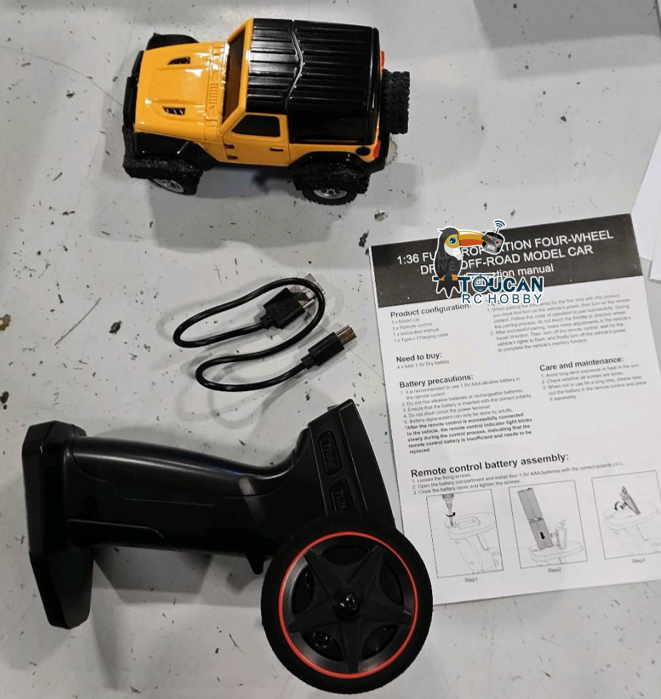 Free Shipping Second Hand CA Stock 2.4G 1/36 Remote Control Rock Crawler RC Off Road Car 4¡Á4 RTR Model Vehicle Light Battery Radio Mini Toy for Children Gifts