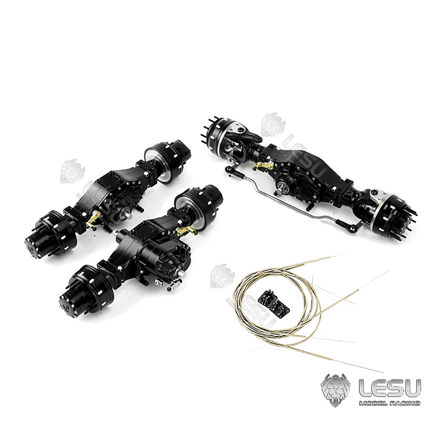 LESU 6*6 8*8 Metal Wheel Reduction Axles Hub Rubber Tires Part for /14 Radio Controlled Tractor Truck Dumper