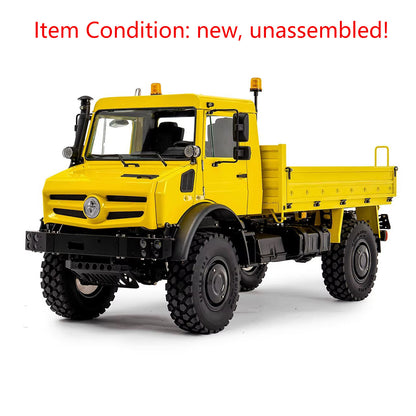 LESU U4023 1/14 Metal RC Off Road Vehicle Kit Non-Hydraulic All Terrain Light Truck Detachable Steel Cargo Bed 3 Speed Transmission Differential Locks Light Sound System for Hobby Collectors