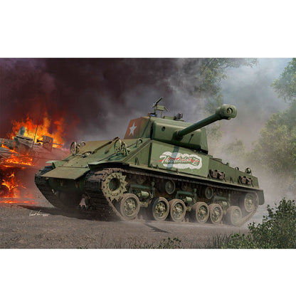 US Stock 61621 I Love Kit 1/16 M4A3E8 Thunder VII Medium Tank Plastic Model Kit Metal Gun Barrel Anchor Copper Cable For Advanced Player