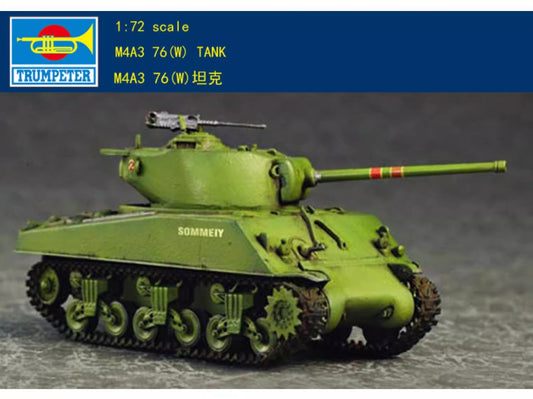 US STOCK TRUMPETER Military Model 1/72 Scale New Unassembled Unpainting Plastic Sherman M4A3 (76)W Tank 07226 Static Kit DIY