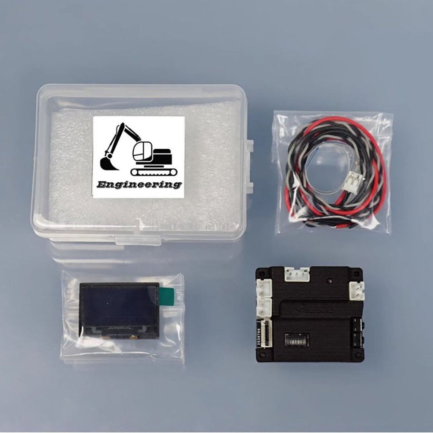 Multimedia Display Screen Current Voltage Temperature Pressure Usage Time Brand for DIY 1/14 RC Hydraulic Excavator Loader