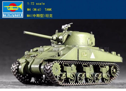 US STOCK Trumpeter 07223 1/72 Scale New Unassembled Unpainting Plastic American Military M4 Sherman Tank Static Model Kit Toys
