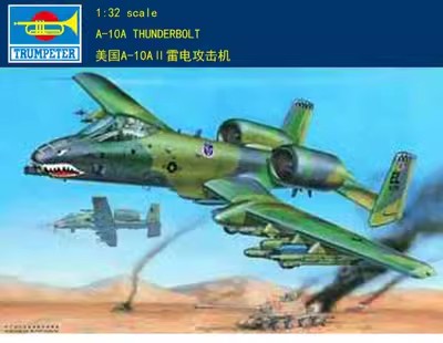 US STOCK Trumpeter 02214 1/32 Scale Unassembled Unpainting A-10A Thunderbolt Attack Airplane Fighter Static Aircraft Model Gifts