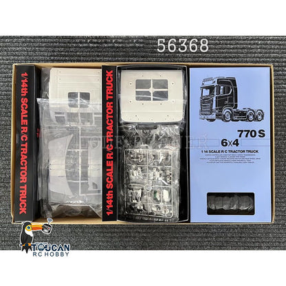 1/14 6X4 RC Tractor Truck 770S 56368 Radio Control Engineering Vehicle Hobby Model Kits Unpainted Emulated Car Motor