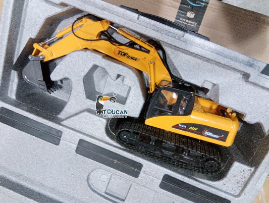Second Hand US Stock HUINA New Upgrade 580 1/14 Metal Excavator Model Engineering Vehicle Electric Ball Grabber 360 Rotating Shear Claw Sound Lights