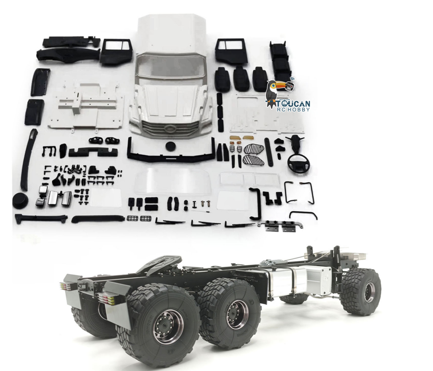 JDModel 218 1/14 6*6 Plastic RC Tractor Truck Kit/PNP 2-Speed Transmission Hobbywing Brushed ESC Motor Differential Lock DIY Model for Enthusiasts